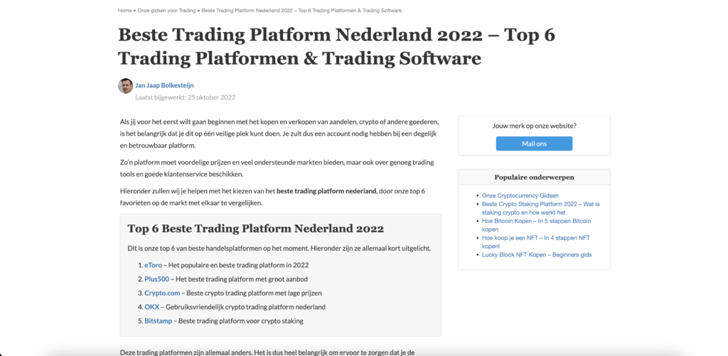 beste trading platform nederland